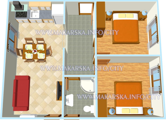 Apartments City, Makarska - plan