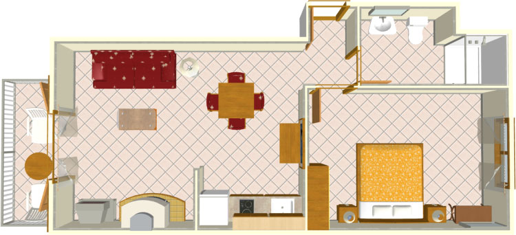 Apartments Columba, Makarska - apartment's plan