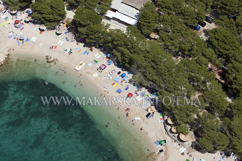 Makarska beach viewed from air