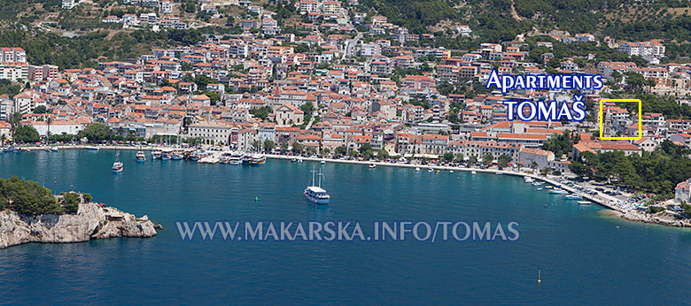 apartments Tomaš, Makarska - aerial position